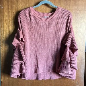 super cute sweater with ruffle sleeves
